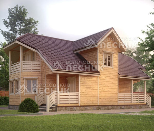 Проект дома из бруса 12х8 «Майский»