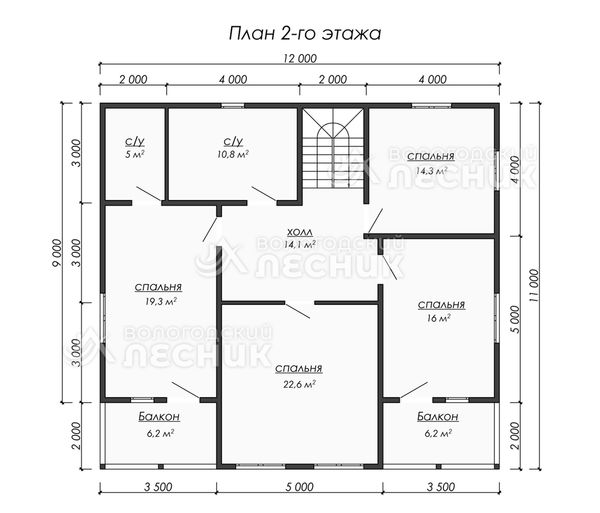 Проект дома из бруса 12x11 «Феникс»