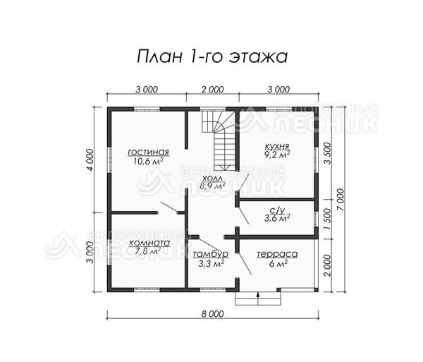 Проект дома из бруса 8x7 «Коллекционный»