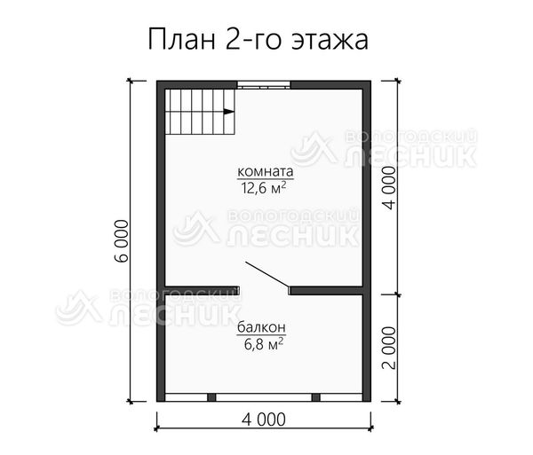 Проект бани из бруса 6х6 «Ладушка»