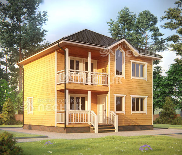 Проект дома из бруса 8x8 «Незнакомка»