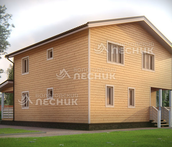 Проект дома из бруса 9.5x9 «Касабланка»