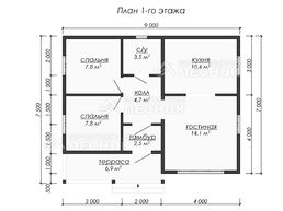 Проект дома из бруса 9x7.5 «Штурман»