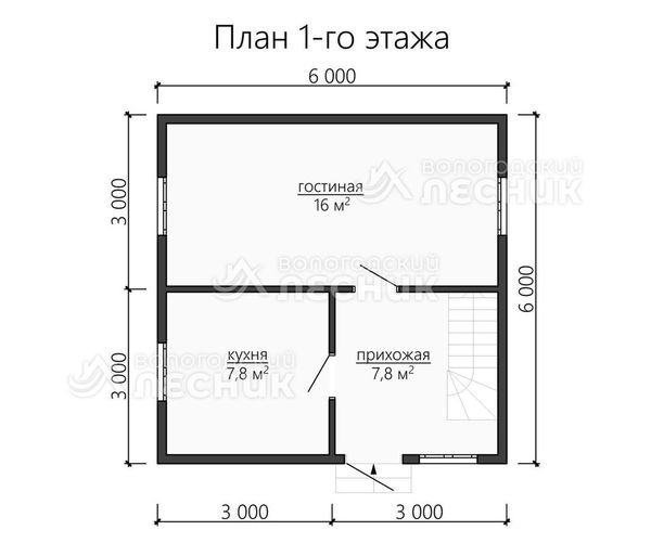 Проект дома из бруса 6x6 «Скороход»