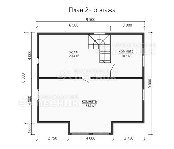 Проект дома из бруса 11.5x11.5 «Вельгия»