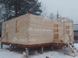 Дом 8х6 из бруса под усадку в СНТ Березовая Роща
