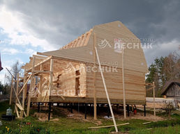 Дом 9х6 из бруса под ключ в п. Цвылёво.