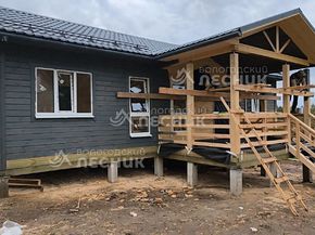 Баня 12х6 с террасой 4х3 из бруса под ключ в д. Таболово